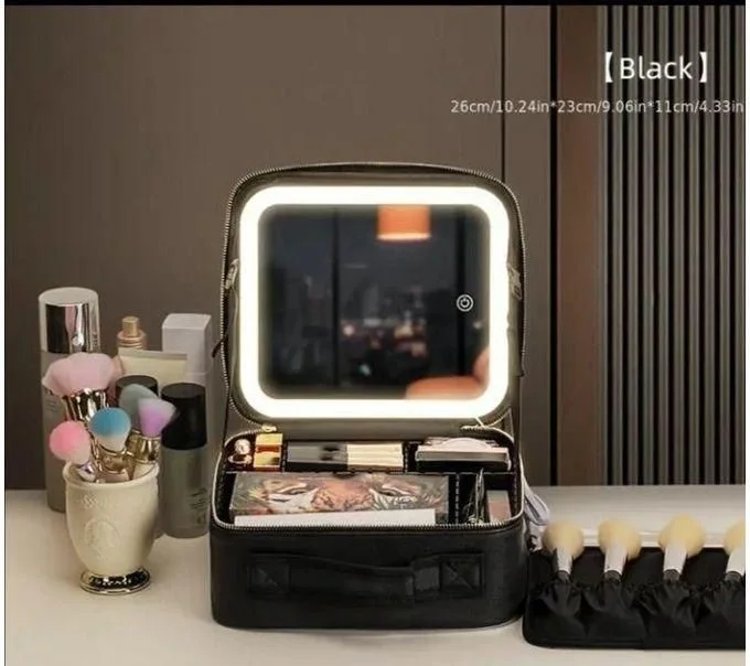 trousse de maquillage حقيبة مكياج مزودة بمرآة LED