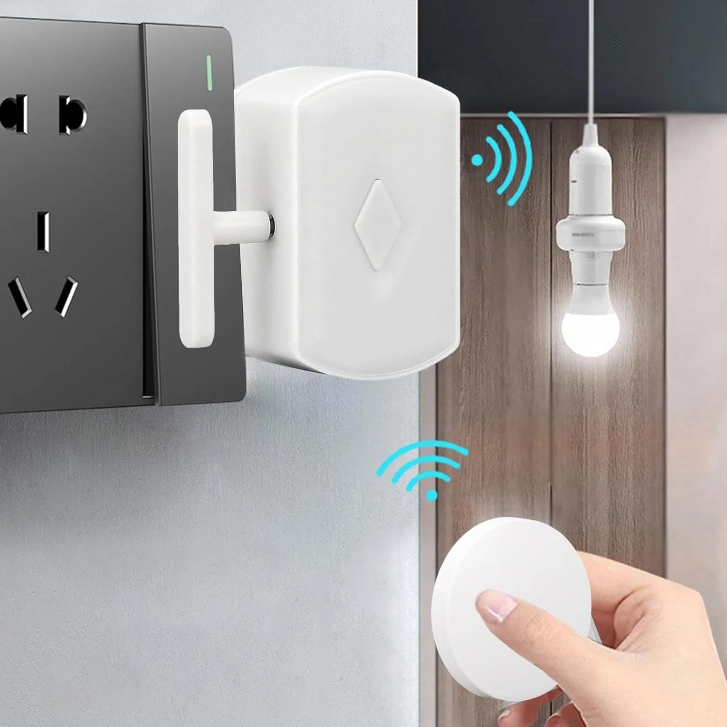 Pousse-bouton intelligent, outil sans fil et sans câblage | Éteignez les lampes, bouton à distance - pour porte de garage, lampes domestiques, salon, chambre