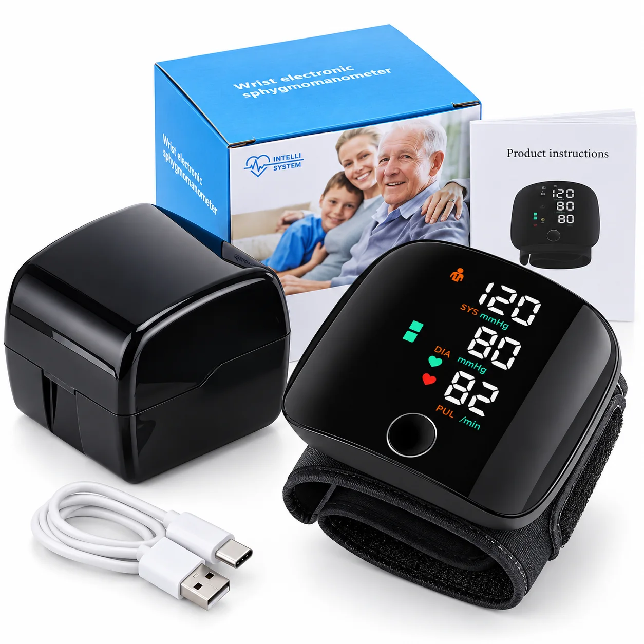 Rechargeable Digital Wrist Blood Pressure Monitor – Intelli System