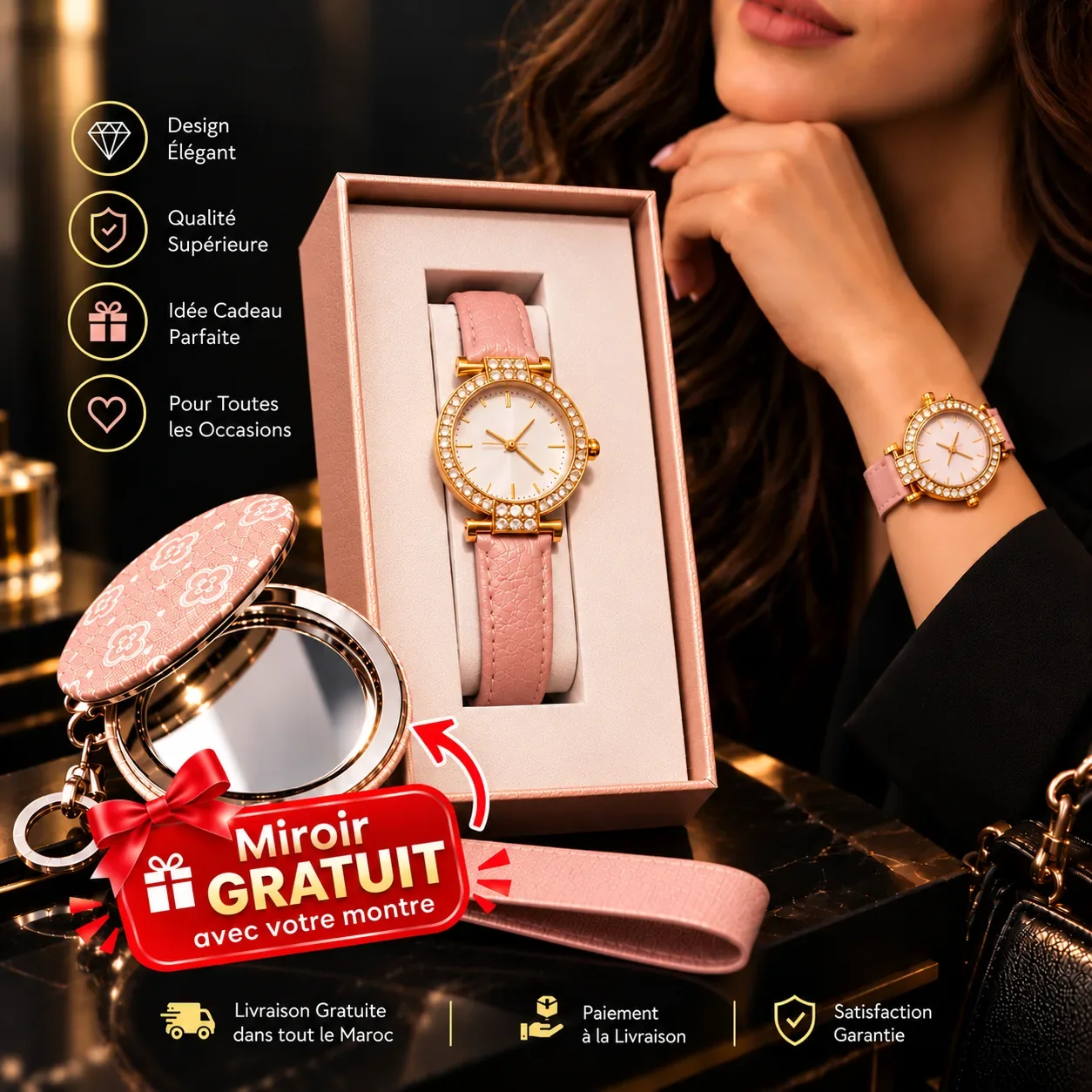 Ensemble Montre Rose