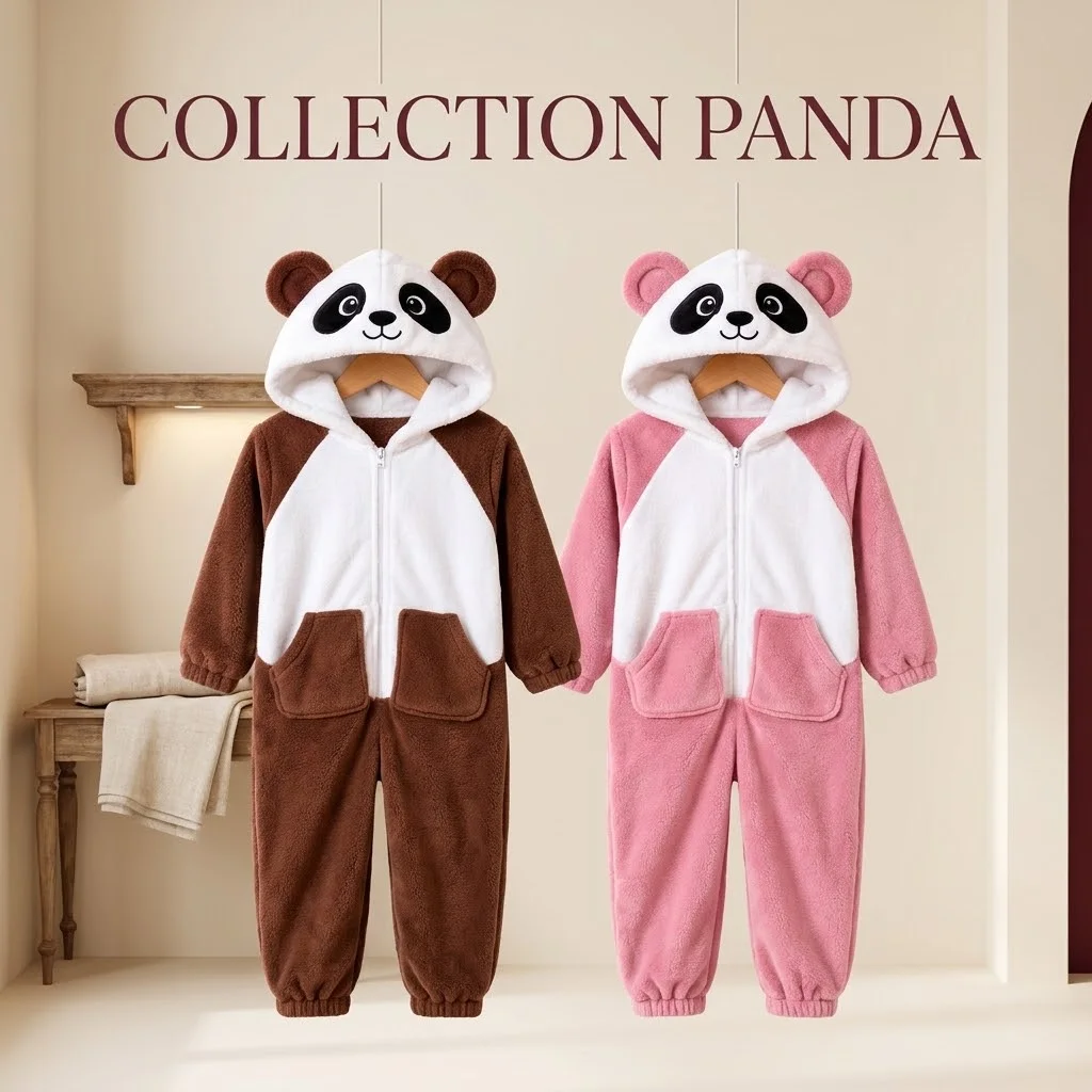 🐼 Pack Pyjama Panda Enfant – 2 Pièces