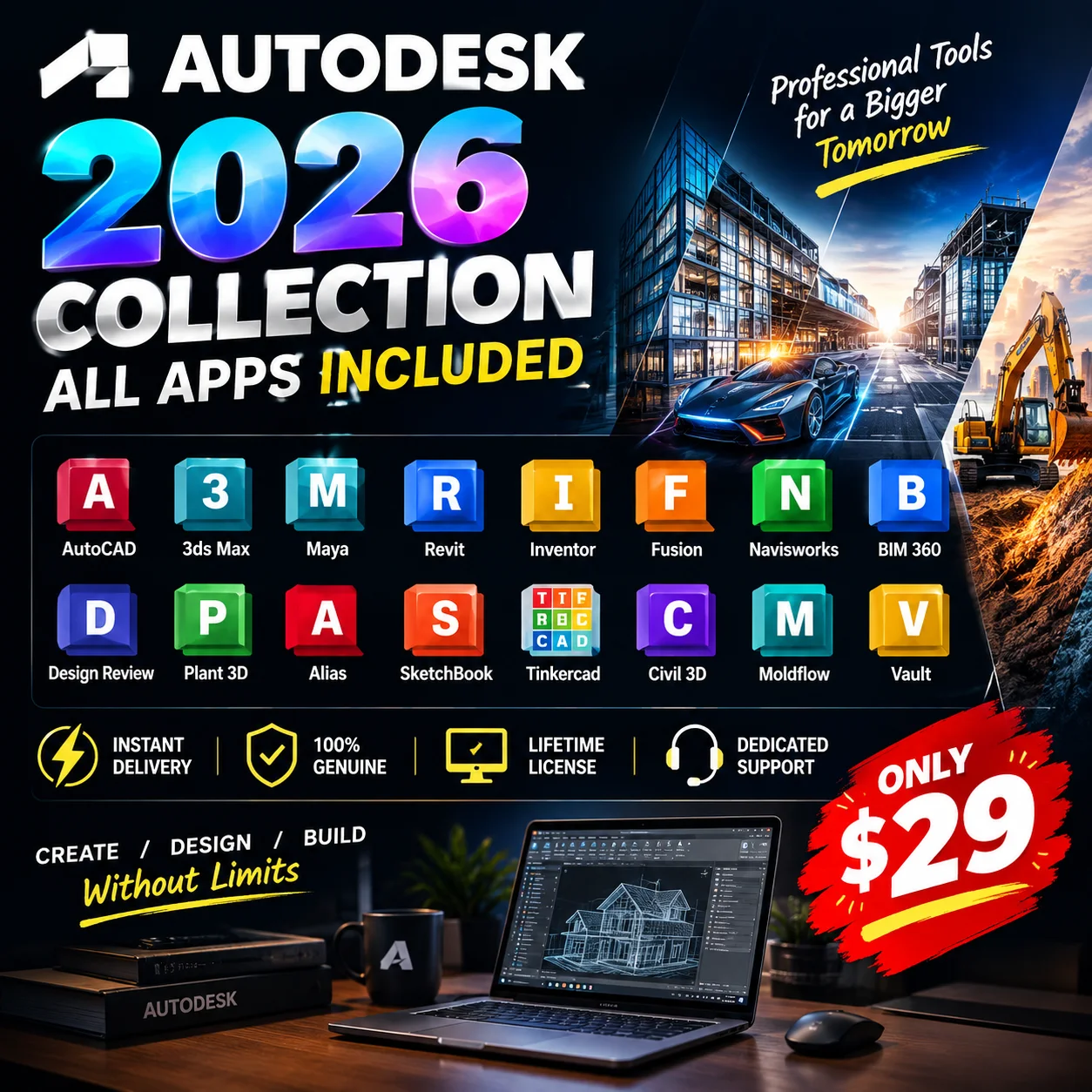 Full Autodesk 2026 Collection – All Apps Included – Only $29!