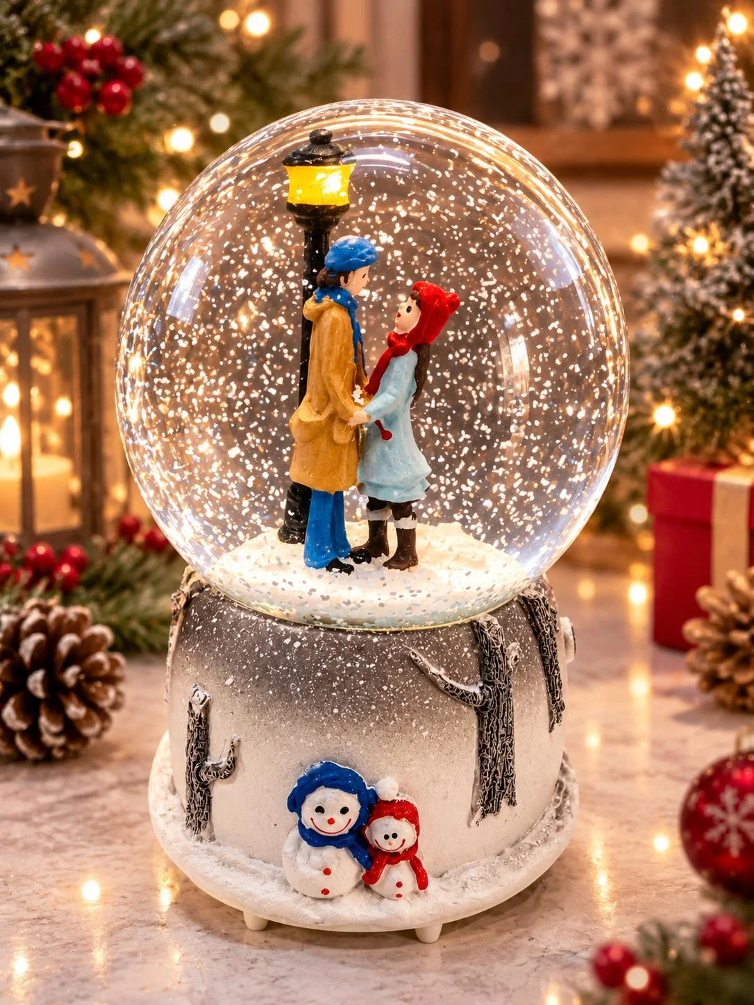 Couple Crystal Ball Wedding Snow Ball Music Box Valentine