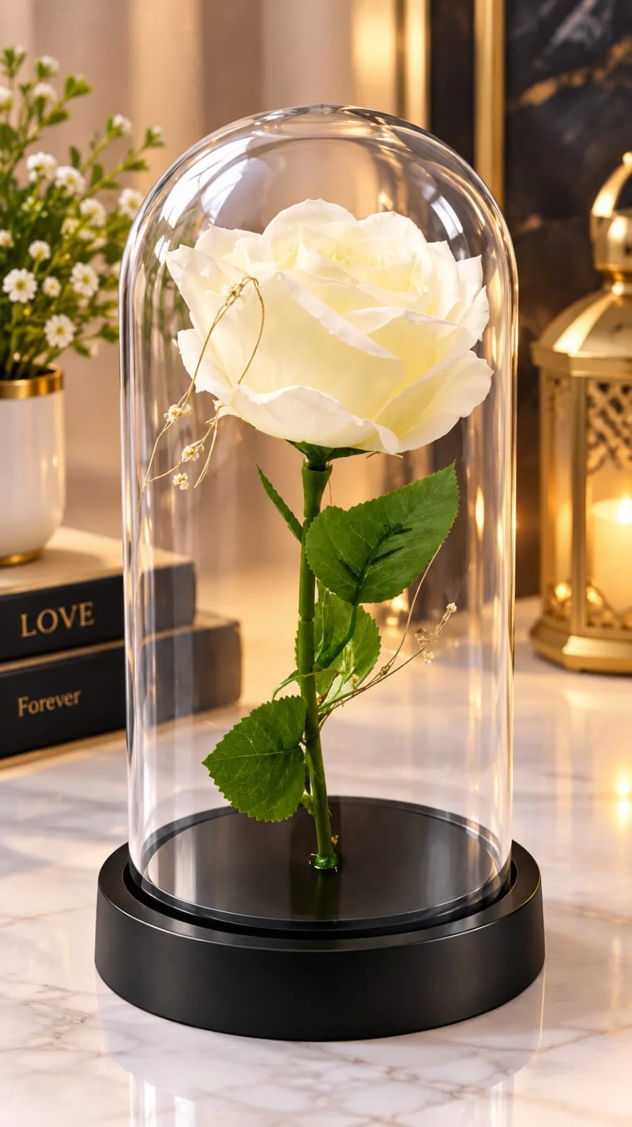 Red Enchanted Rose Dome