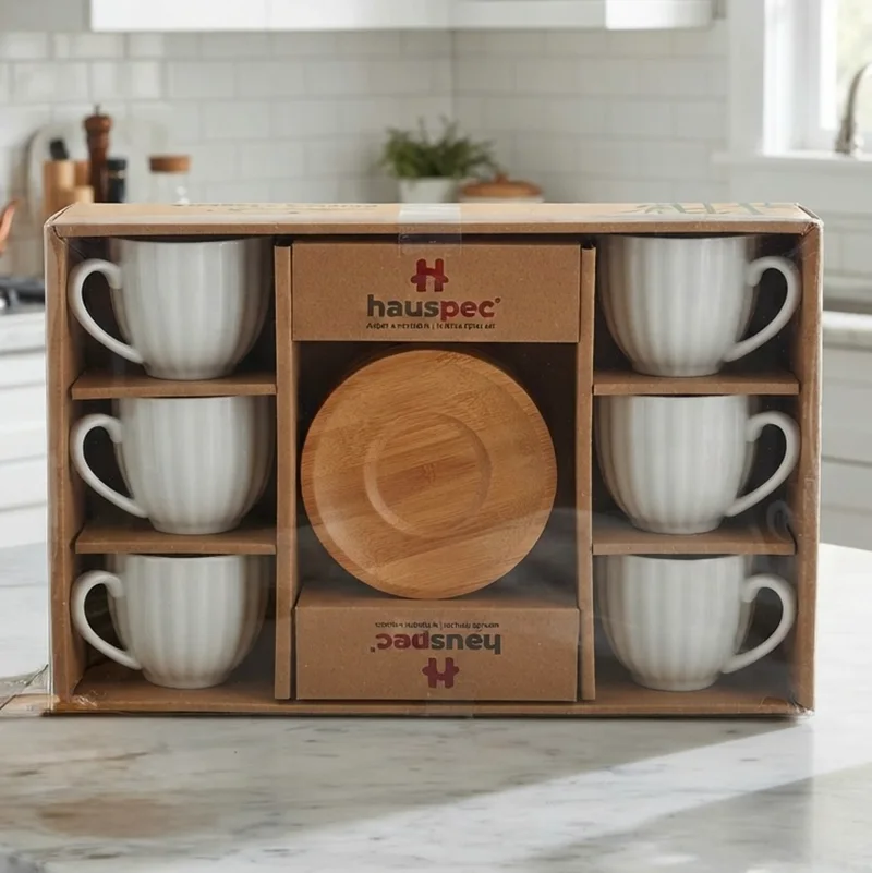 Set Tasses Café Soucoupes 12 PCS