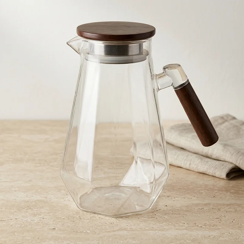 Carafe Verre Ciselé Manche Acacia C