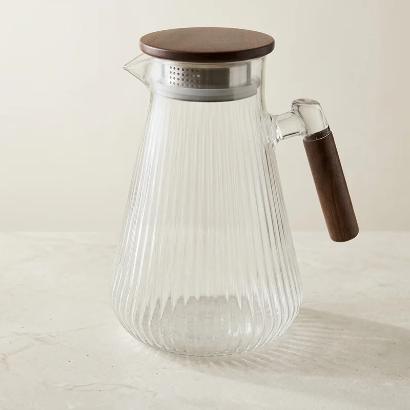 Carafe Verre Ciselé Manche Acacia A