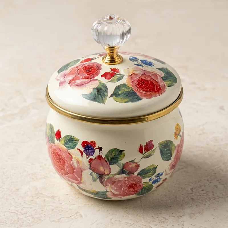 Sucrier Métal Motif Fleurs
