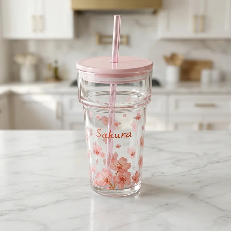 Verre Paille Motif Sakura