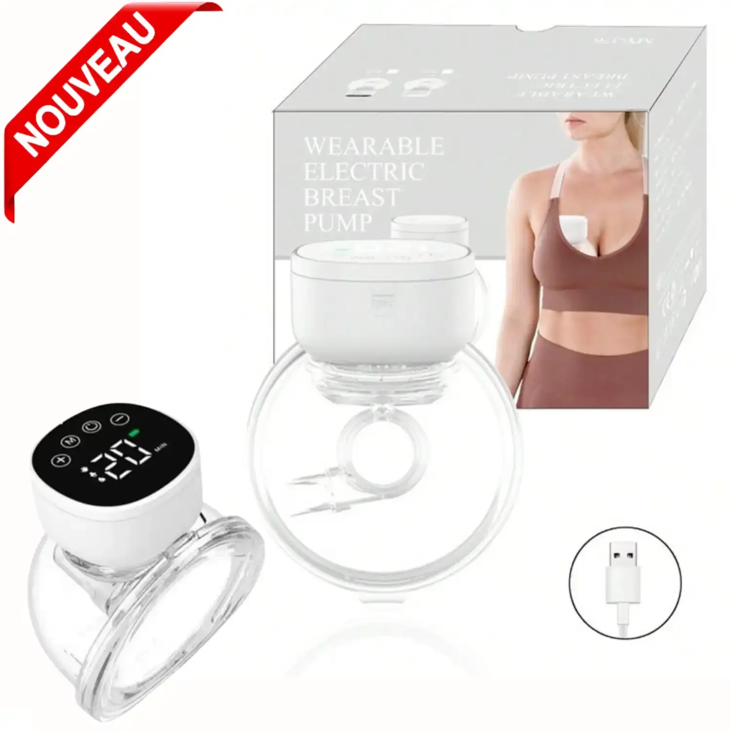 Tire-lait portable,  électrique pour femmes, 1 pièce, 3 modes, conception anti-reflux, mains libres