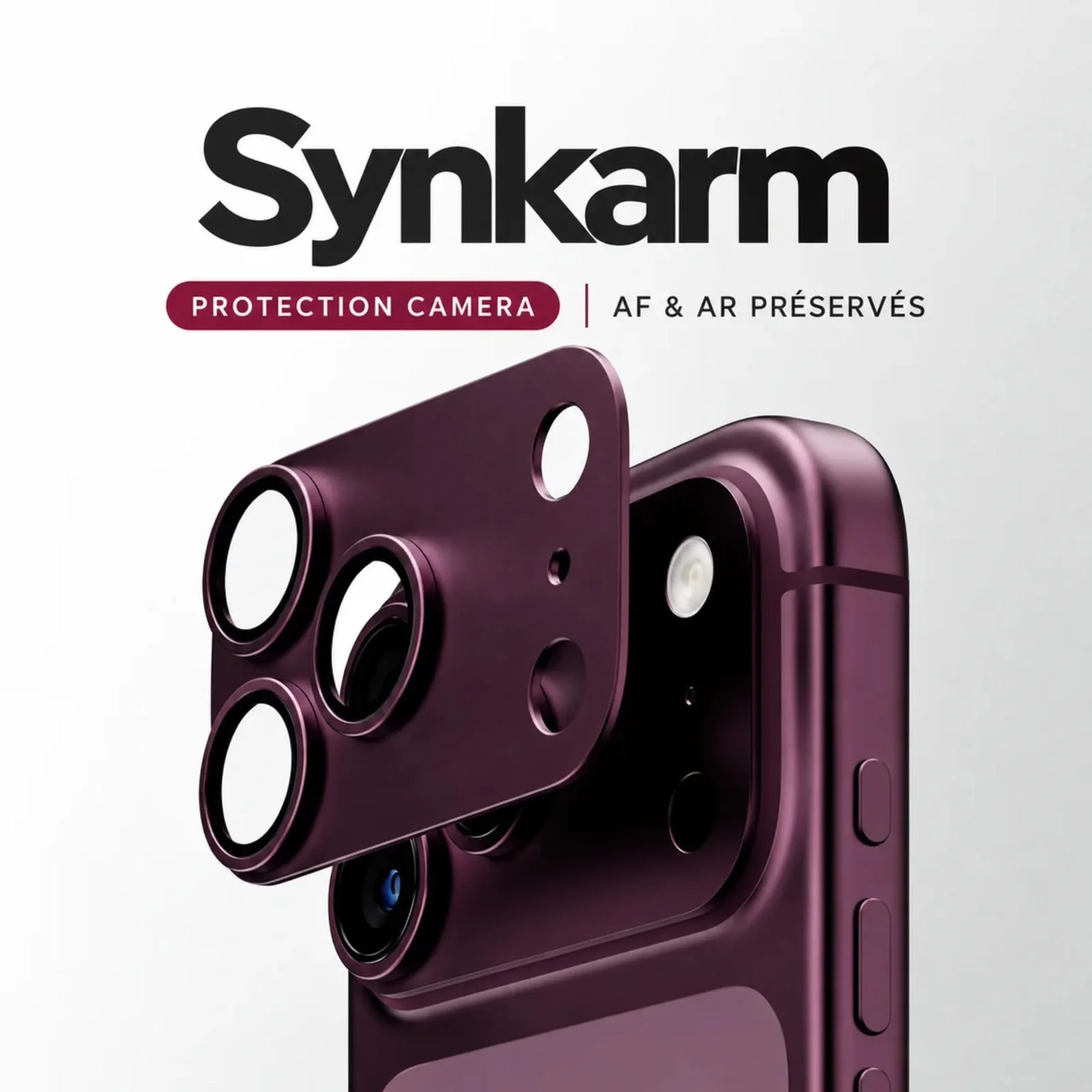 PULOKA – Protection Caméra Burgundy pour iPhone 18 Pro Max