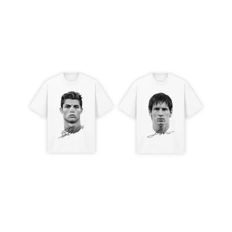 2-Pack T-SHIRTS ÉPAIS LÉGENDES DU FOOTBALL (CR7 + MESSI)