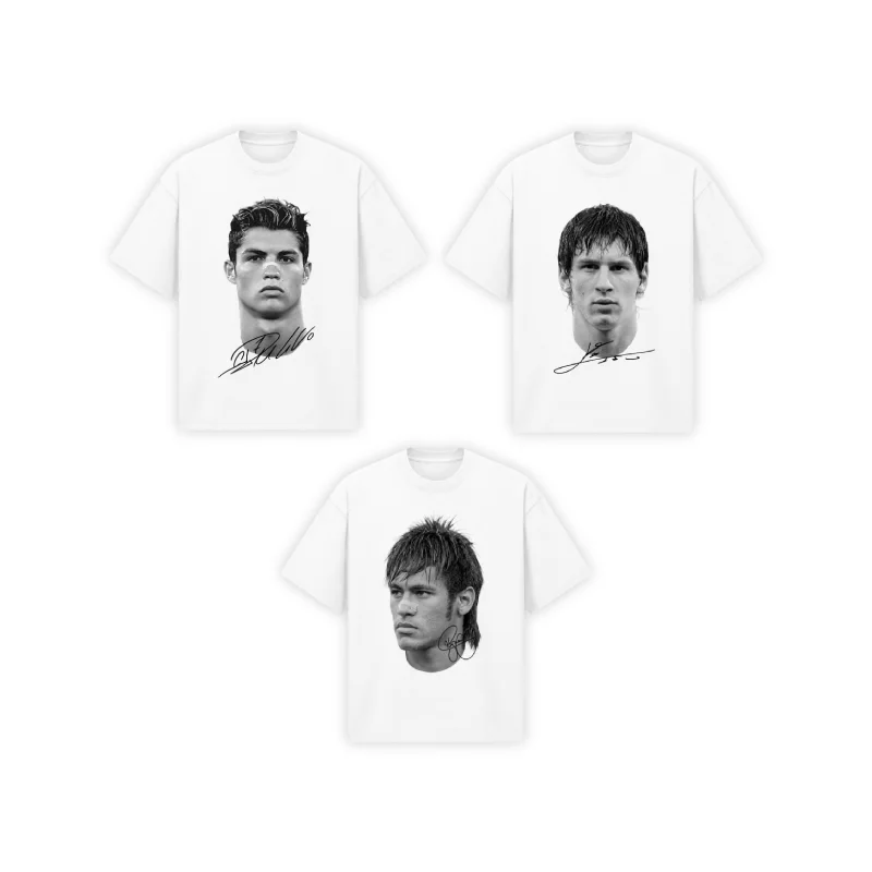 3-Pack T-SHIRTS ÉPAIS LÉGENDES DU FOOTBALL  (CR7, Messi, Neymar)