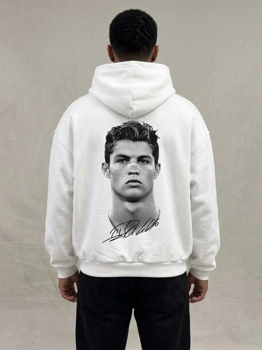CRISTIANO RONALDO 2004 HOODIE - BLANC