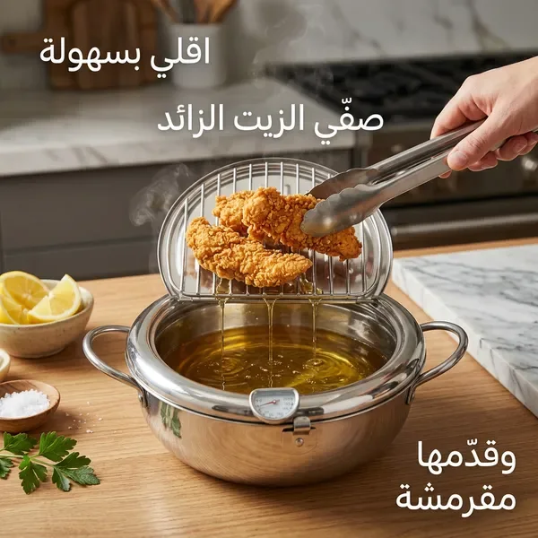 مقلاة القلي العميق بميزان حرارة