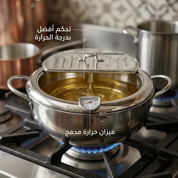 مقلاة القلي العميق بميزان حرارة