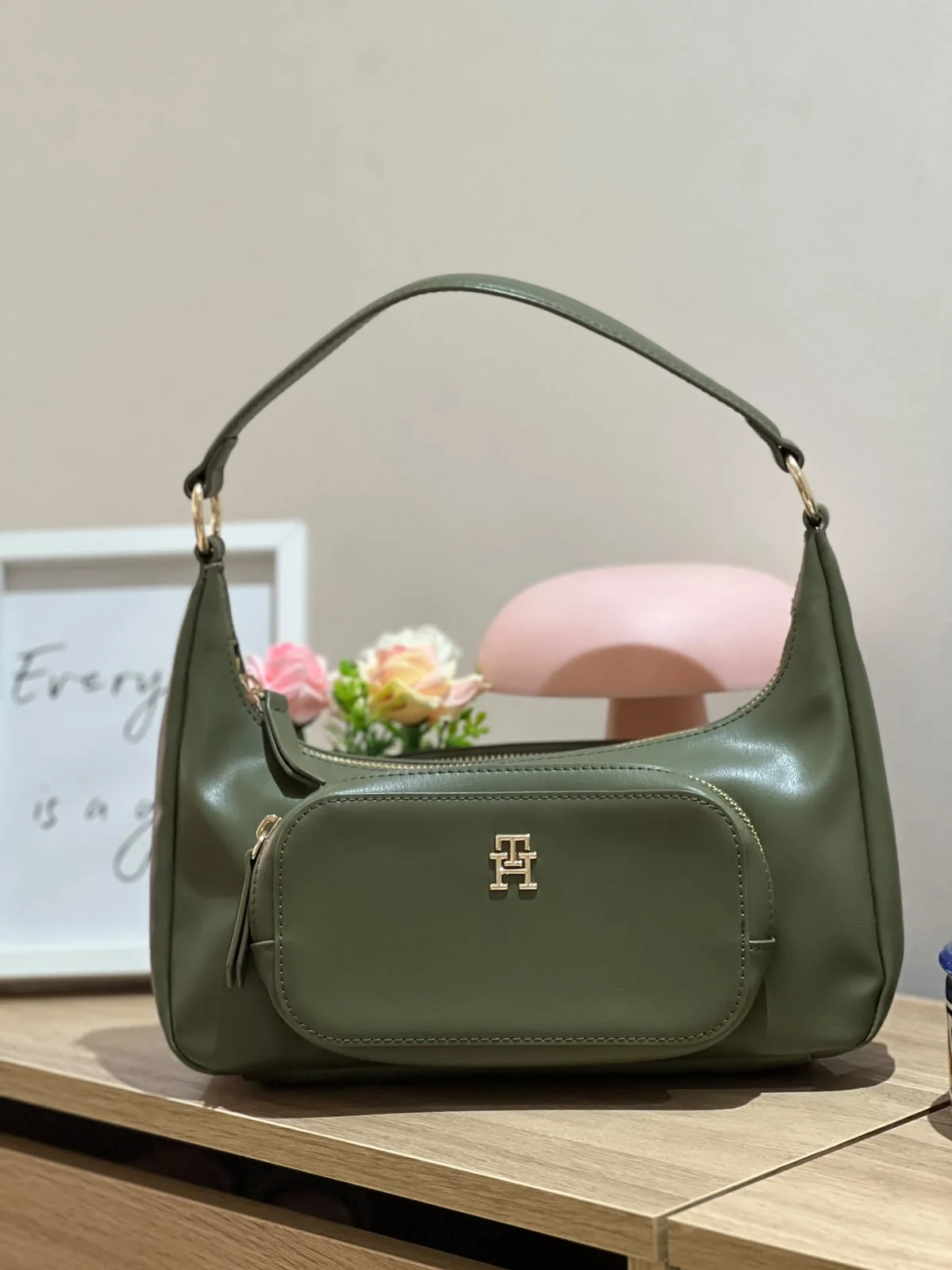 Hobo à logo - Tommy Hilfiger - Vert olive