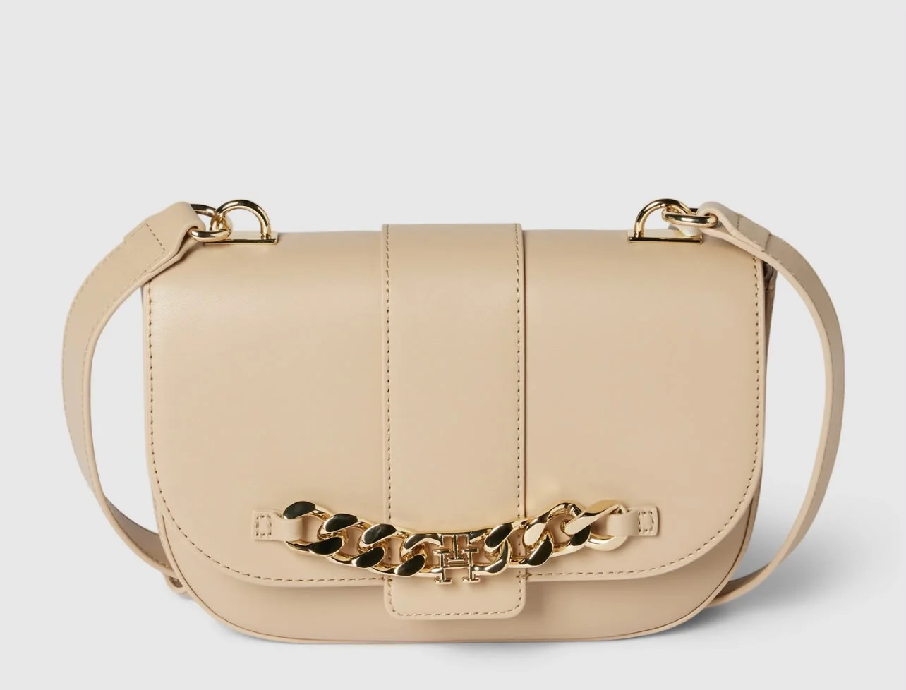 Sac saddle chaîne dorée - Tommy Hilfiger - Beige