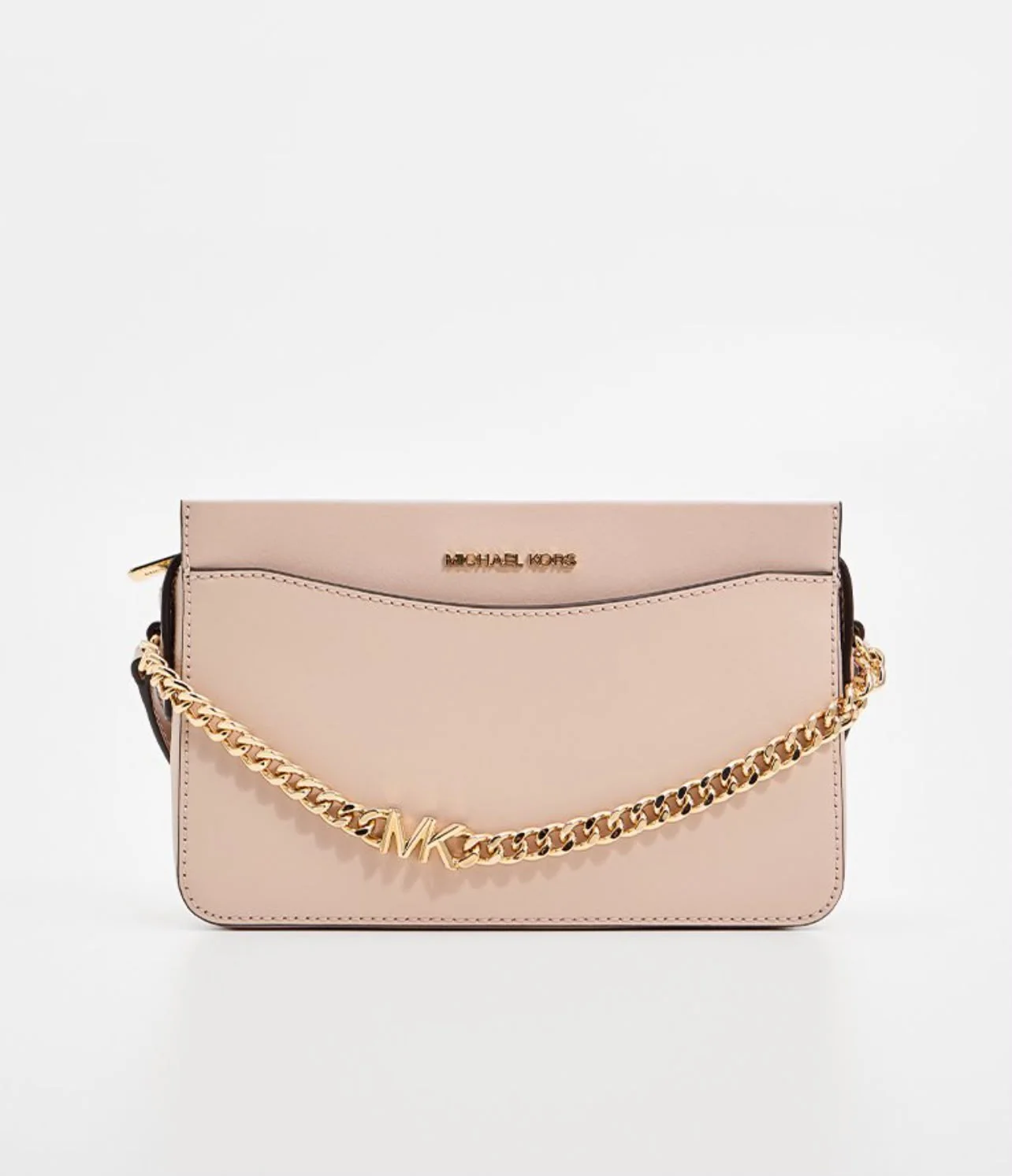 Pochette chaîne dorée logo MK - Michael Kors - Rose pâle