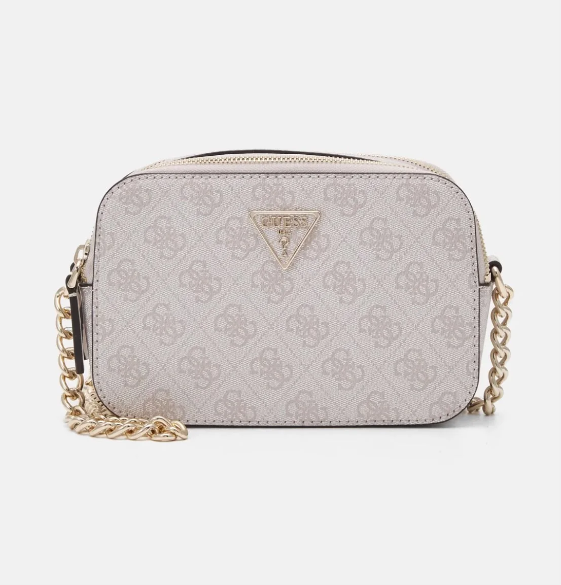 Sac camera chaîne logo triangle - Guess - Gris clair