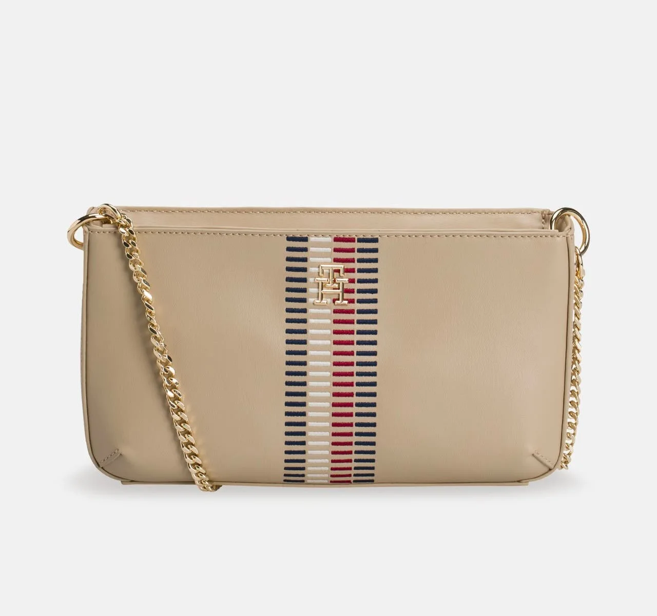 Pochette chaîne bande tricolore - Tommy Hilfiger - Beige
