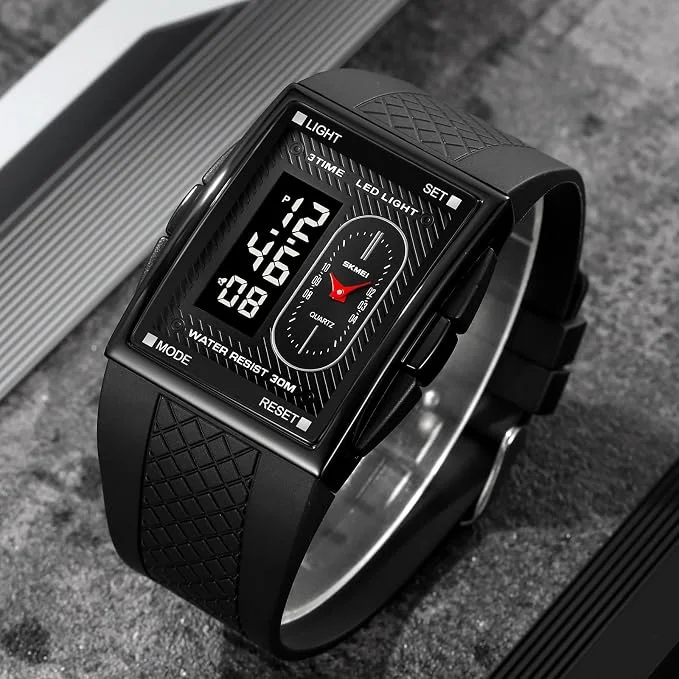 ساعة BLACK FINDTIME الرقمية للرجال بتصميم رياضي عصري ولمسة أنيقة للاستخدام اليومي