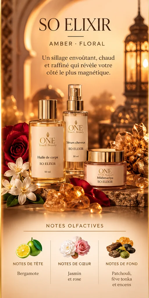 So Elixir — منتجات ONE Touch Beauty مع نفحات البرغموت والياسمين والورد والباتشولي وحبوب التونكا والبخور
