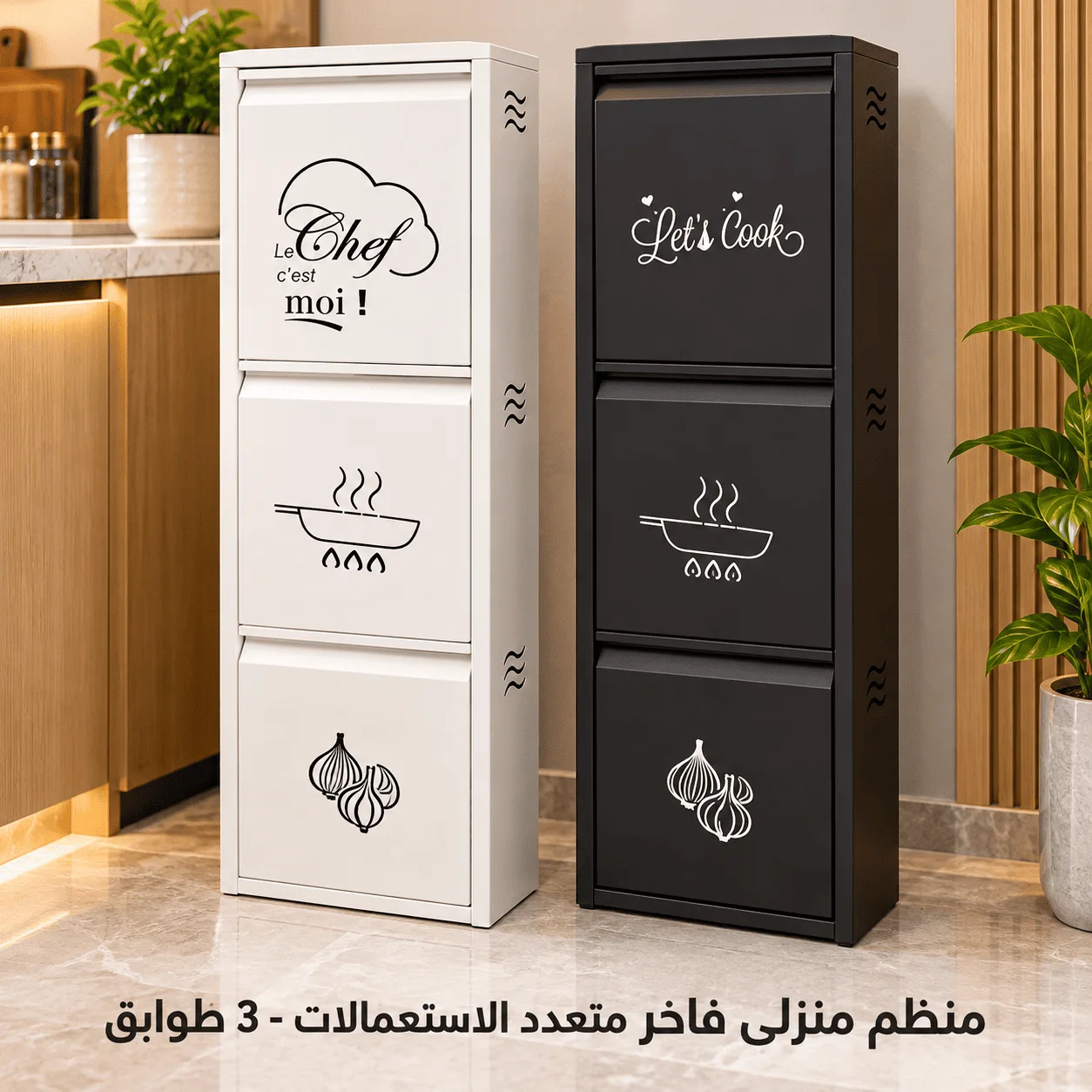 منظم منزلي فاخر متعدد الاستعمالات 3 طوابق + فرشاة تنظيف هدية 🎁