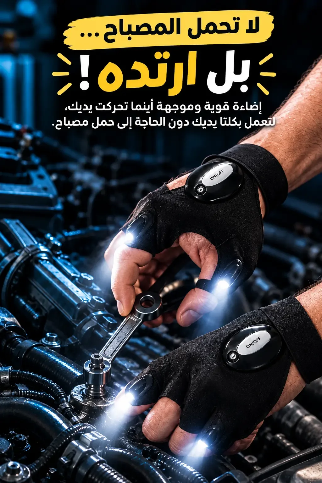 قفازات الضوء الرجال