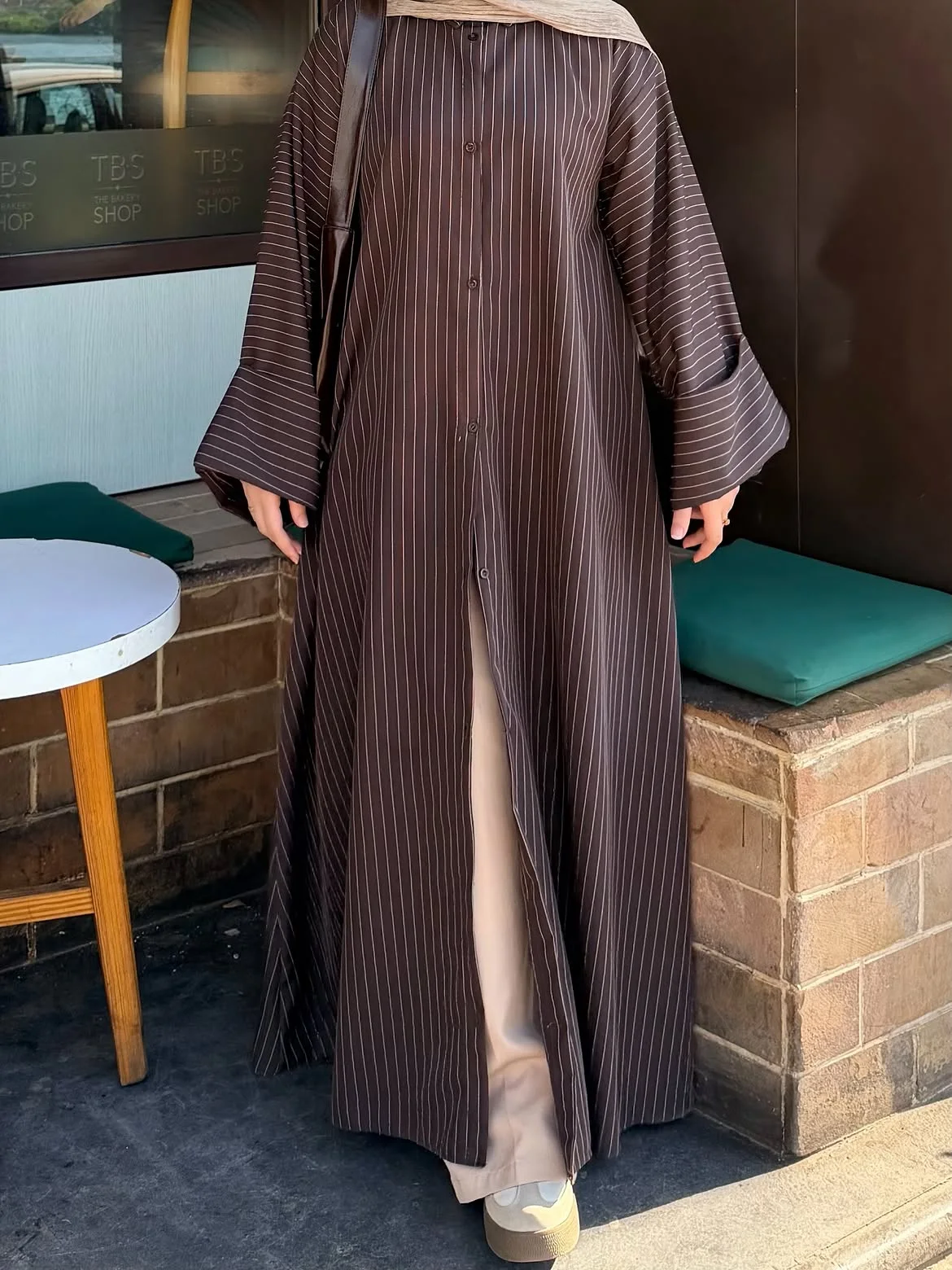 La chemise longue rayée