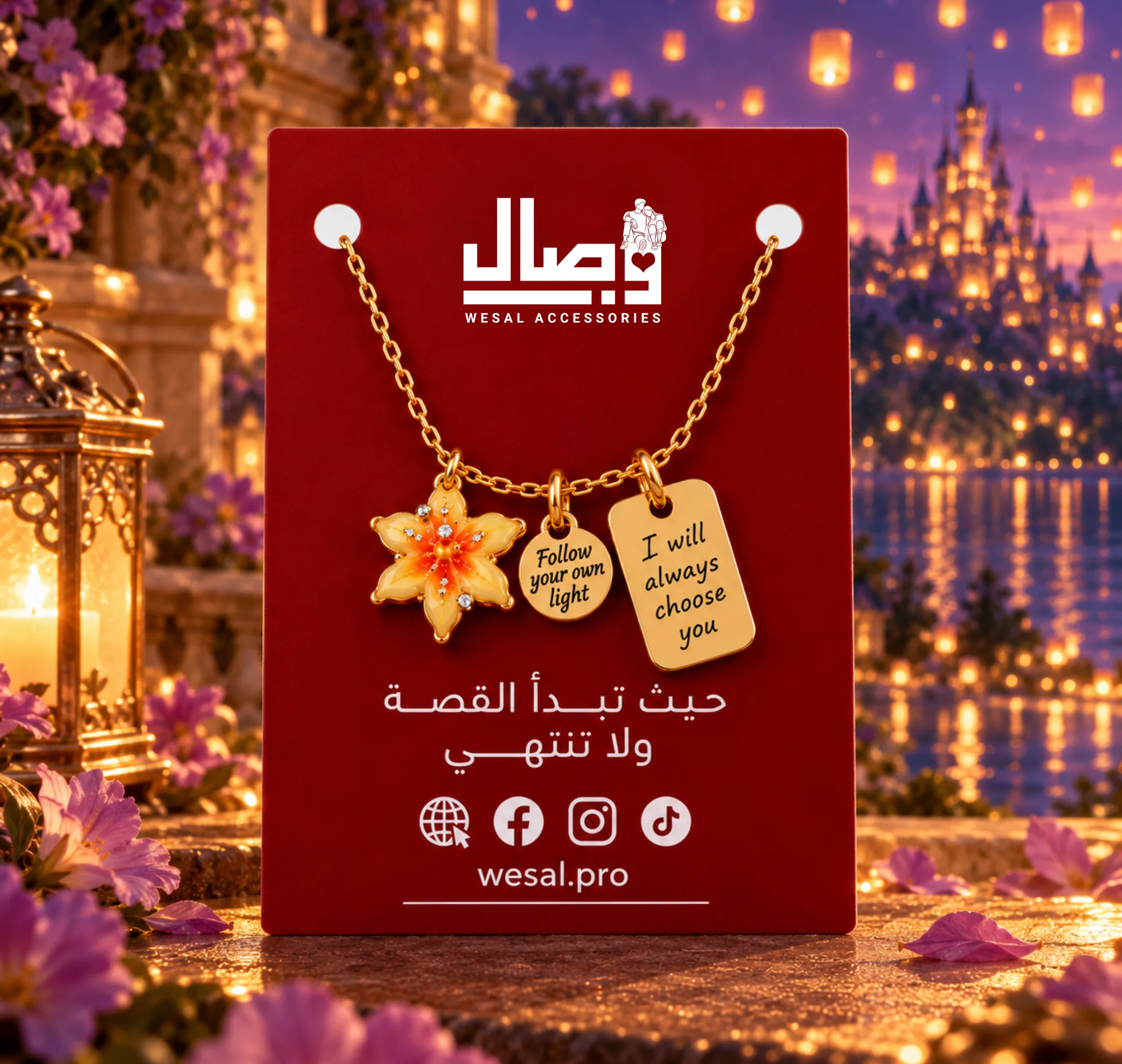 سلسلة وردة ربانزل المضيئة