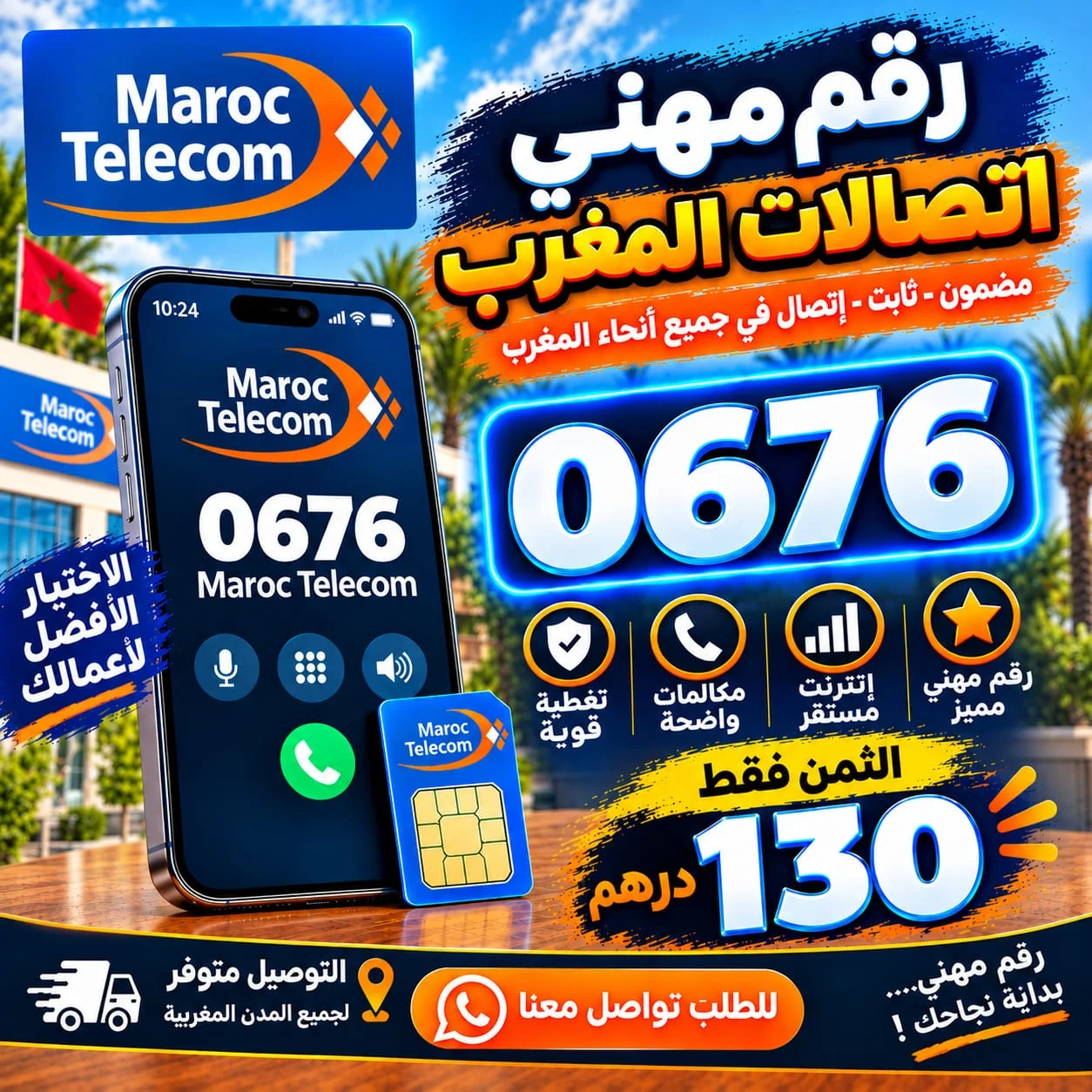 رقم مهني 0676 اتصالات المغرب MAROC TELECOM