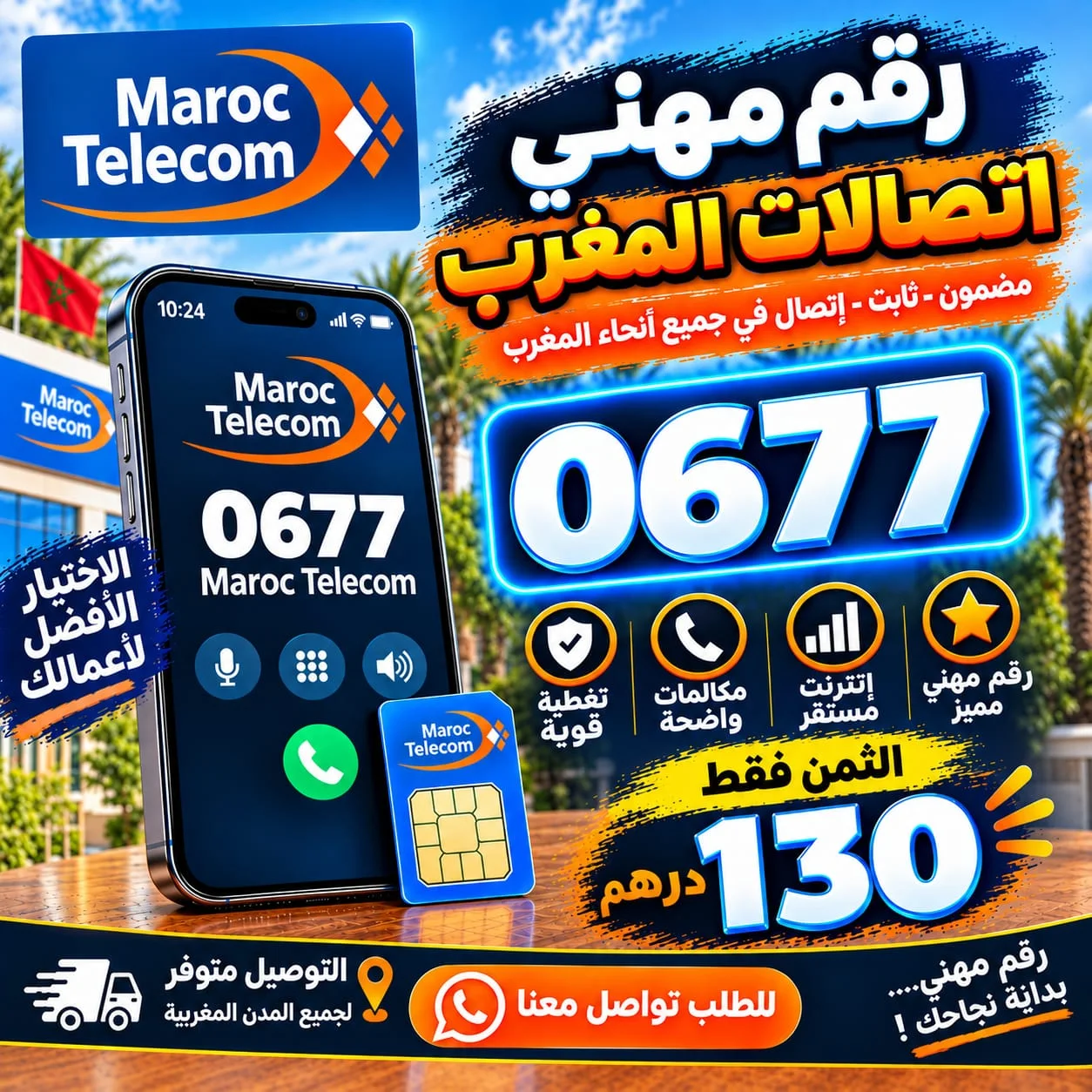 رقم مهني 0677 اتصالات المغرب MAROC TELECOM