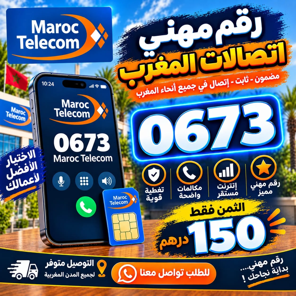 رقم مهني 0673 اتصالات المغرب MAROC TELECOM