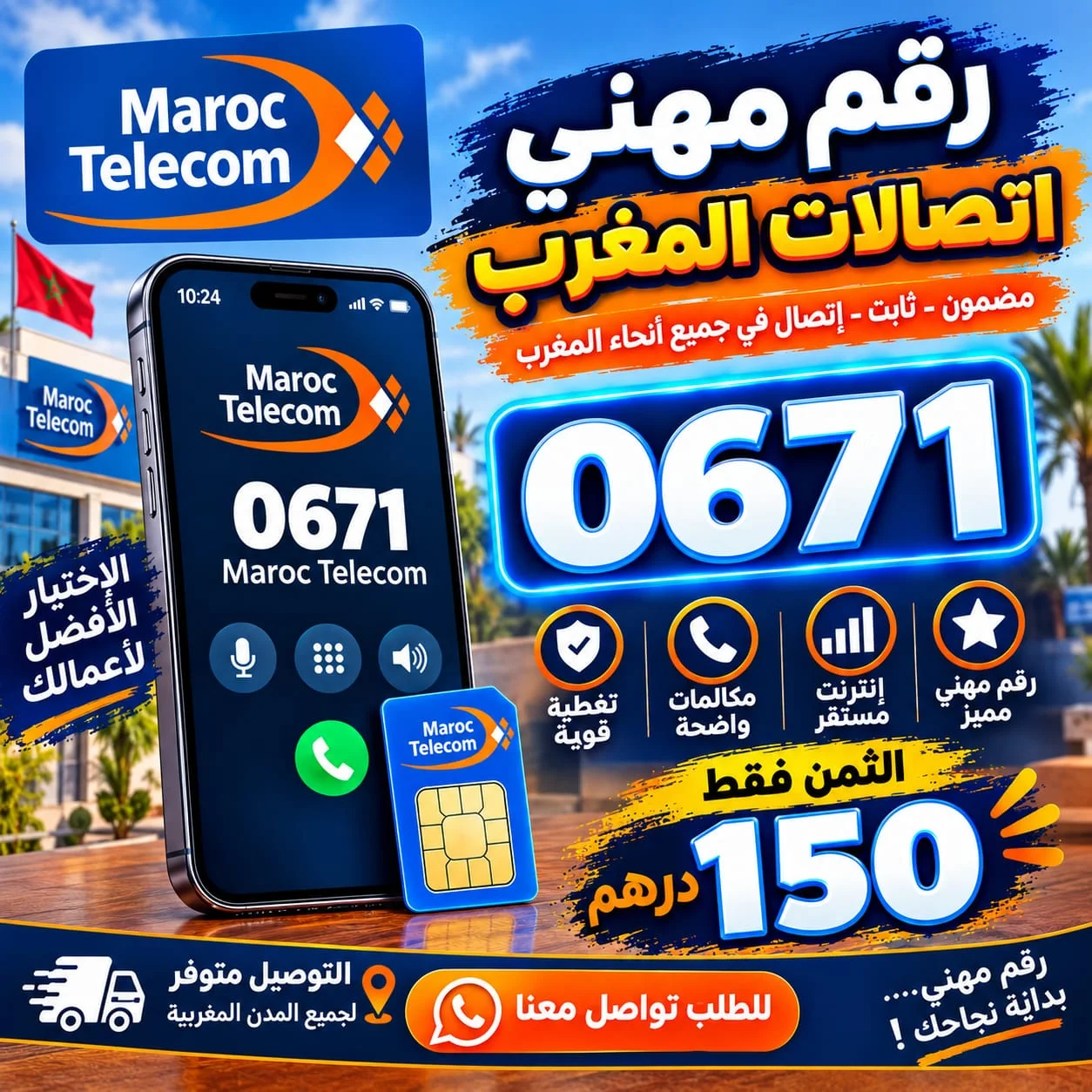 رقم مهني 0671 اتصالات المغرب MAROC TELECOM