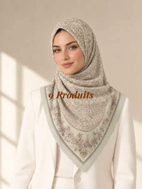Foulard carré imprimé fleuri