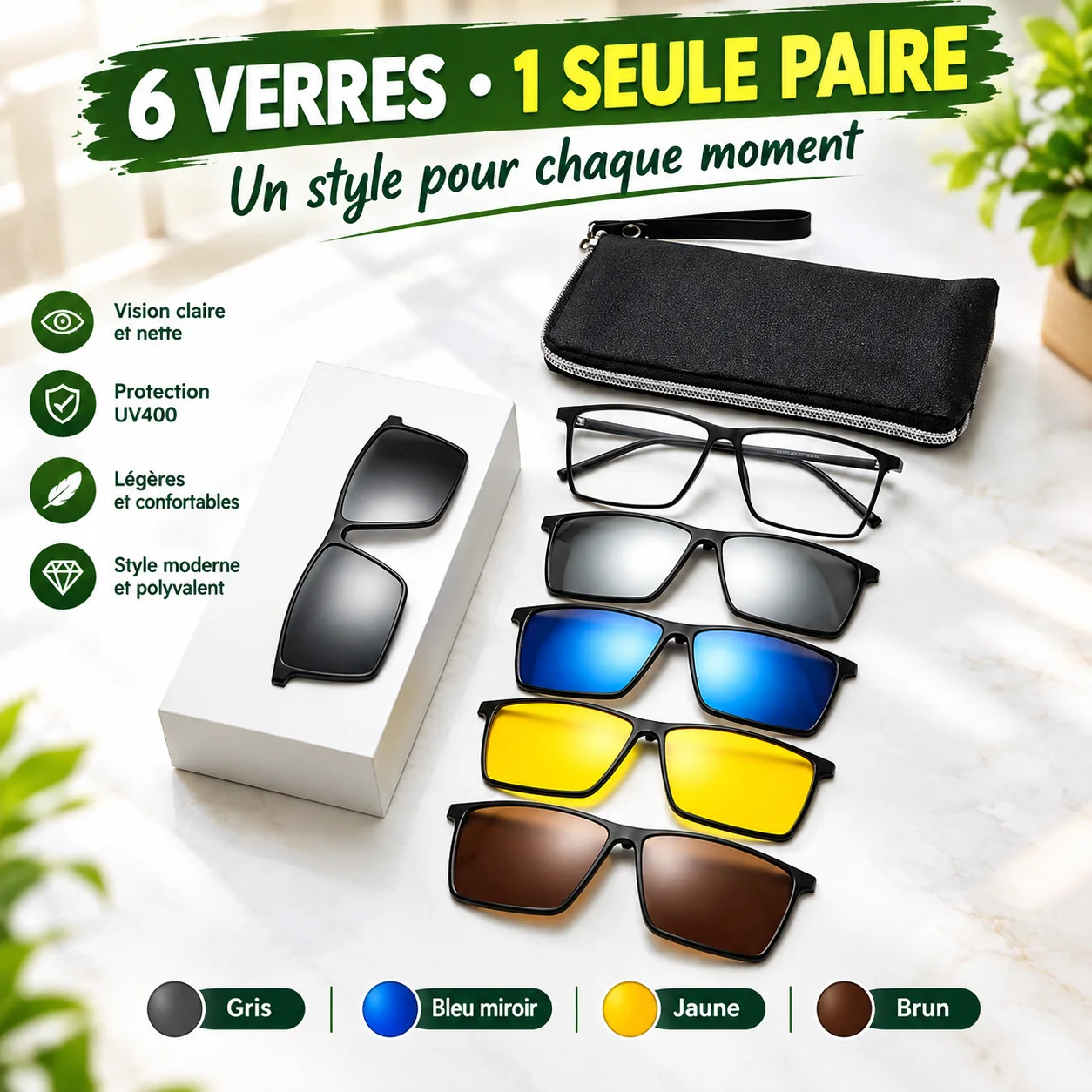 Lunettes Magnétiques 6 en 1