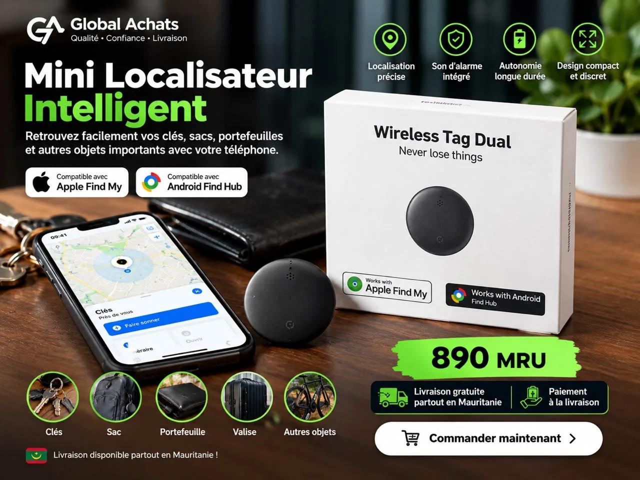 🔎 Mini Localisateur Intelligent — iPhone & Android