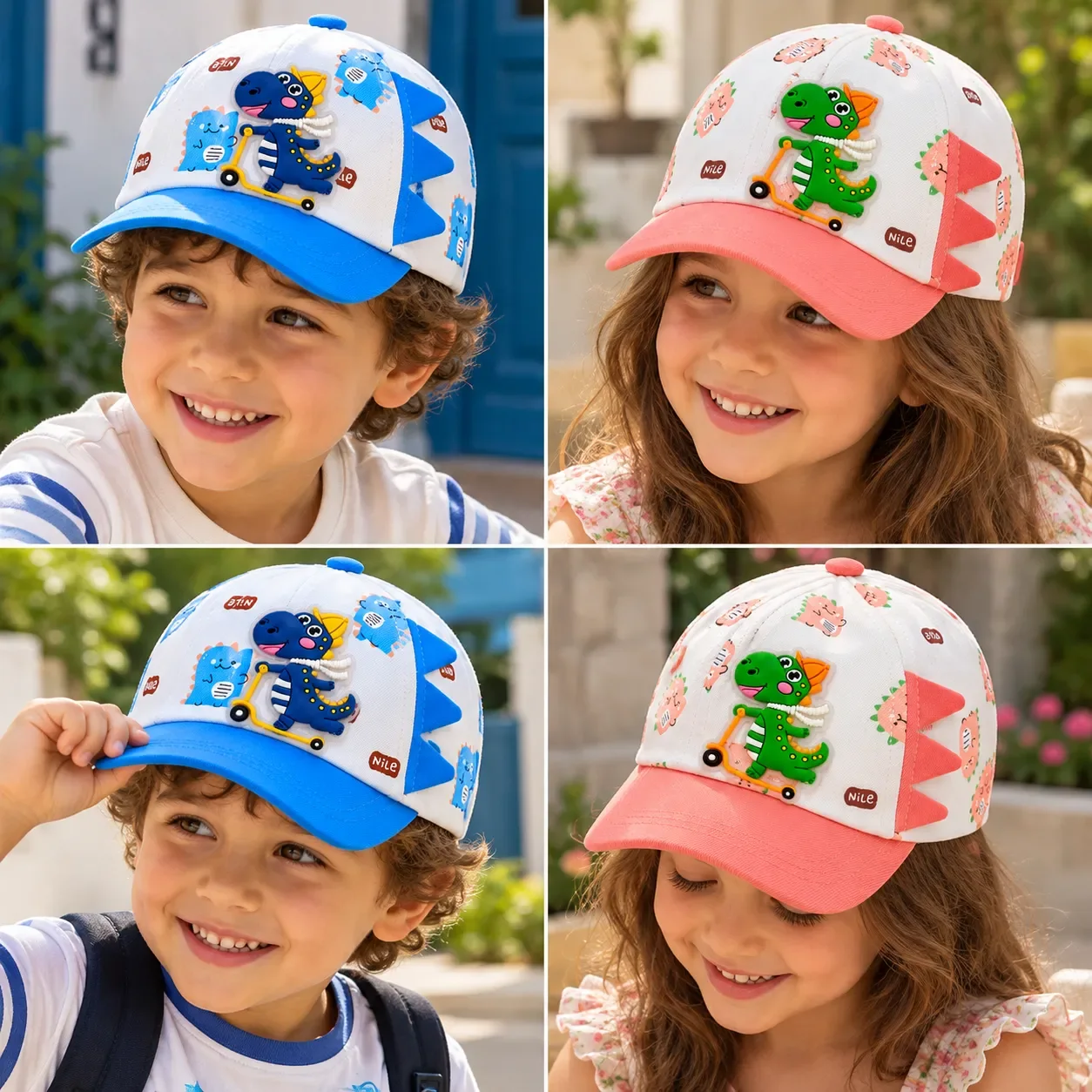 Casquettes Dinosaure Colorées pour Enfants