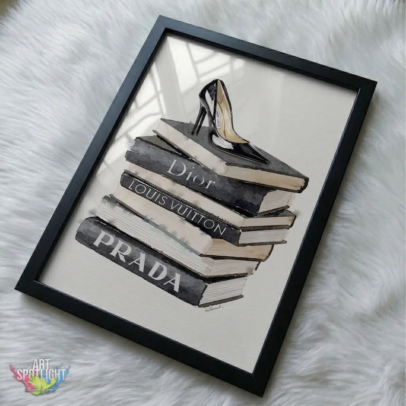 DESIGNER BOOKS AND BLACK STILETTO