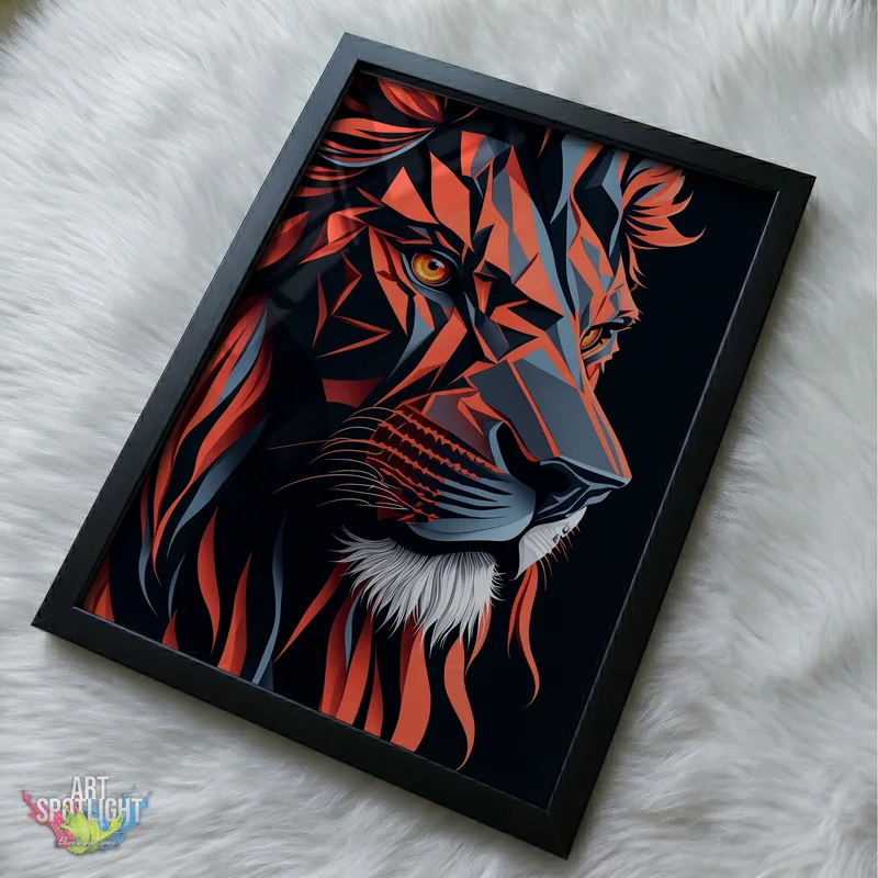 GEOMETRIC CRIMSON LION