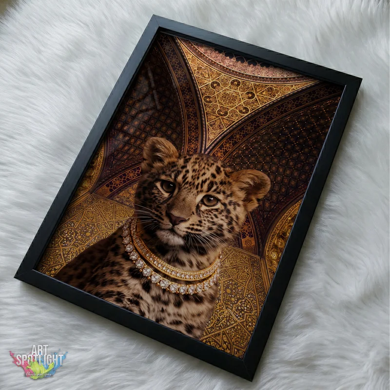 LEOPARD CUB WITH GOLD NECKLACE