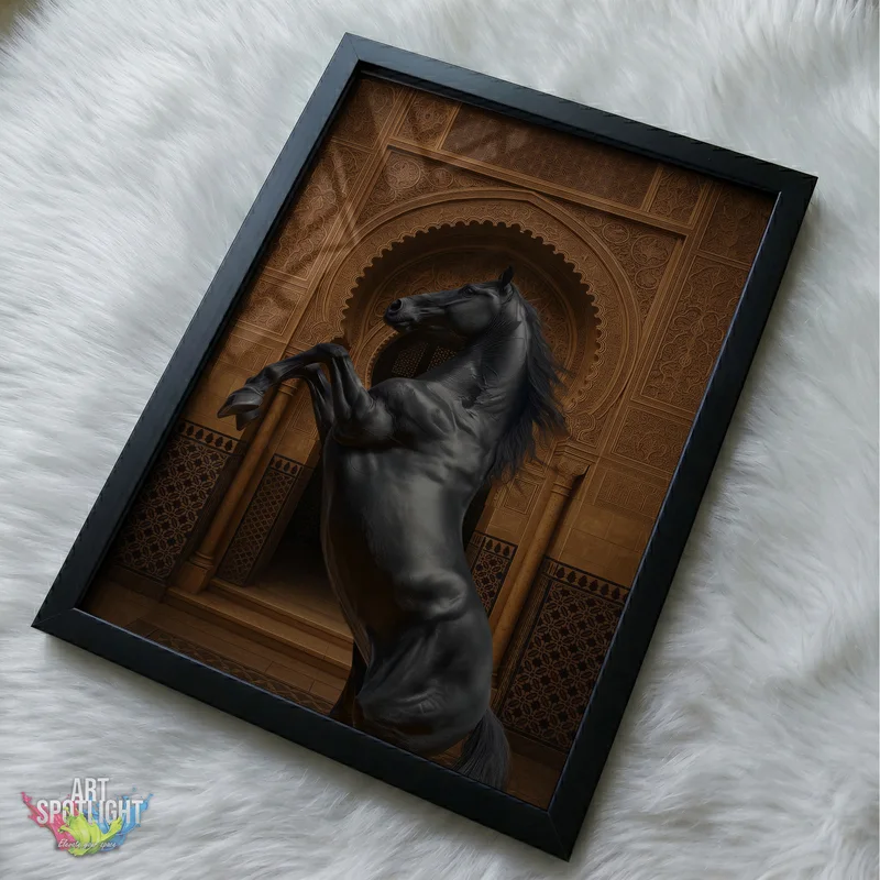 BLACK HORSE AT PALACE ARCH