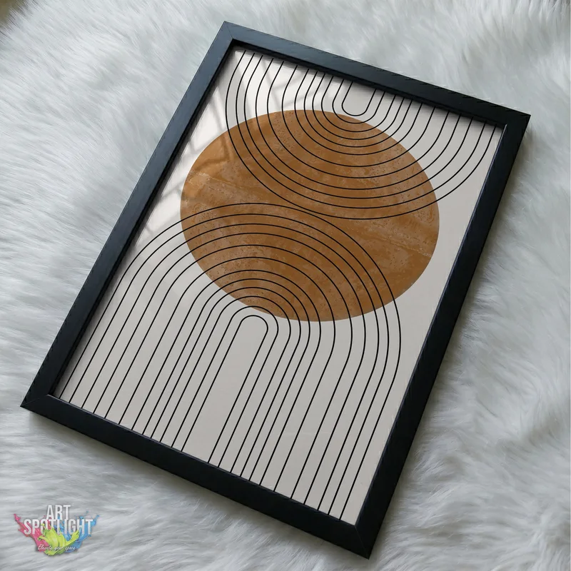 OCHRE CIRCLE AND BLACK ARCHES