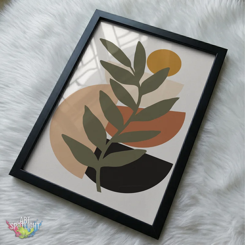 OLIVE LEAVES AND GEOMETRIC SHAPES