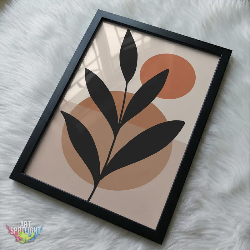 LEAF SILHOUETTE AND TERRACOTTA SUN
