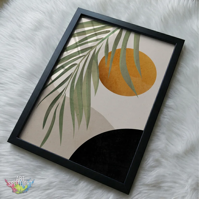 PALM FRONDS AND GOLDEN SUN