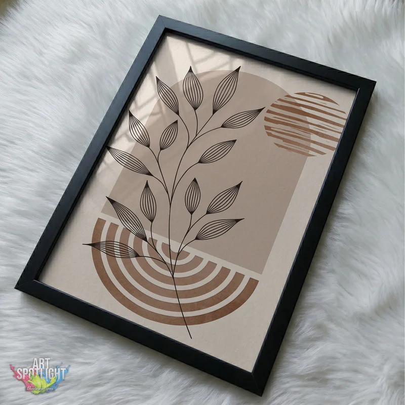 BOTANICAL BRANCH AND EARTHY GEOMETRY