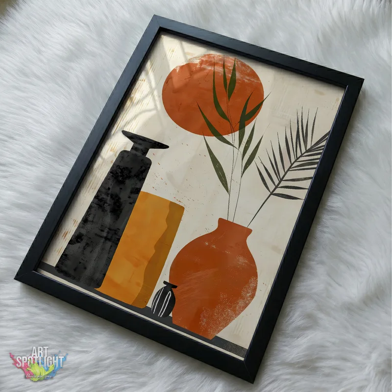 VASES AND BOTANICAL LEAVES