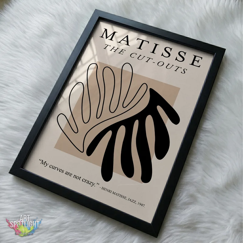 BLACK AND BEIGE ABSTRACT LEAVES